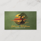 Carte De Visite Coucher de soleil sur l'arbre Bonsai (Devant)
