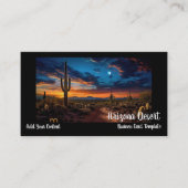 Carte de visite Coucher de soleil sur les cactus d (Devant)