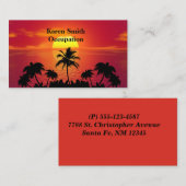 Carte De Visite Coucher de soleil tropical (Devant / Derrière)