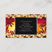 Carte De Visite Coucher de soleil tropical avec palmiers (Dos)