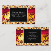 Carte De Visite Coucher de soleil tropical avec palmiers (Devant / Derrière)