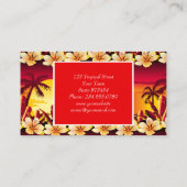Carte De Visite Coucher de soleil tropical avec palmiers (Dos)