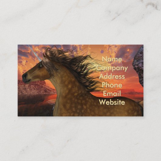 Carte De Visite Coucher de soleil Unicorne (Devant)