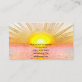 Carte De Visite Coucher d'or Soleil Mandala Aquarelle Mer (Dos)
