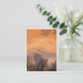 Carte De Visite Coucher du soleil avec l'ATC nu d'arbres (Debout devant)