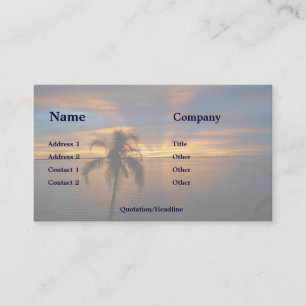 Carte De Visite Coucher du soleil dans le paradis
