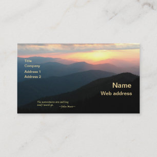 Carte De Visite Coucher du soleil dans le Smokies : Mtns sont