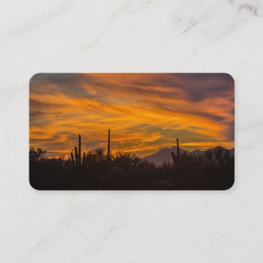 Carte De Visite Coucher du soleil de cactus de Saguaro de (Devant)