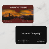 Carte De Visite Coucher du soleil de cactus de Saguaro de (Devant / Derrière)