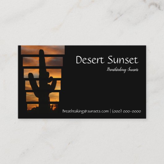 Carte De Visite Coucher du soleil de l'Arizona de désert (Devant)