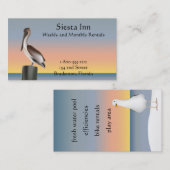 Carte De Visite Coucher du soleil de pélican et de mouette (Devant / Derrière)