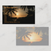 Carte De Visite Coucher du soleil de plage de palmier (Devant / Derrière)
