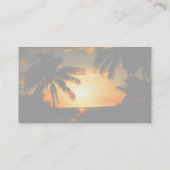 Carte De Visite Coucher du soleil de plage de palmier (Dos)