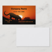 Carte De Visite Coucher du soleil de silhouette de léopard (Devant / Derrière)