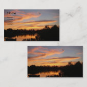 Carte De Visite Coucher du soleil et bateau (Devant / Derrière)