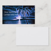 Carte De Visite Coucher du soleil hawaïen bleu (Devant / Derrière)