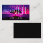Carte De Visite Coucher du soleil rose serein et arbre Reiki (Devant / Derrière)