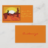 Carte De Visite Coucher du soleil Thunder_Cove de cactus de désert (Devant / Derrière)