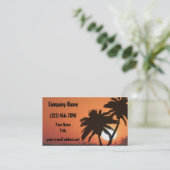 Carte De Visite Coucher du soleil tropical de palmiers (Debout devant)