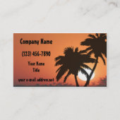 Carte De Visite Coucher du soleil tropical de palmiers (Devant)