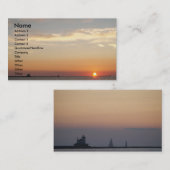 Carte De Visite Couchers du soleil, voiliers et phare (Devant / Derrière)