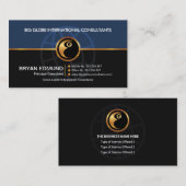 Carte De Visite Couches de gris bleu Ligne d'or Motivational Train (Devant / Derrière)