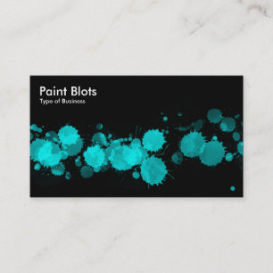 Carte De Visite Couches de peinture - Cyan sur noir