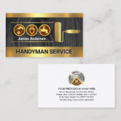 Carte De Visite Couches de pinceau en bois de bois doré (Devant / Derrière)