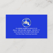 Carte De Visite Couches de plomberie à facettes de courbure bleue (Dos)