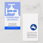Carte De Visite Couches de plomberie de robinet bleu (Devant / Derrière)