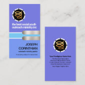 Carte De Visite Couches d'ombre bleues Ministère chrétien de l'ong (Devant / Derrière)