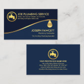 Carte De Visite Couches d'ombres bleues Gold Wave (Devant / Derrière)