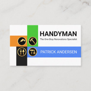 Carte De Visite Couches d'outils de bricoleur entrecroisées