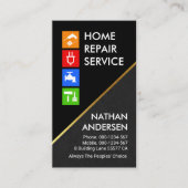 Carte De Visite Couches gris noir Ligne or Handyman (Devant)