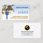 Carte De Visite Couches murales bleues Peeling Paint Splatter (Devant / Derrière)