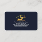 Carte De Visite Couches noires Bleues Peintre Vague Or (Dos)