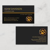 Carte De Visite Couches rétro élégantes - Brown Line Pet Sitting (Devant / Derrière)