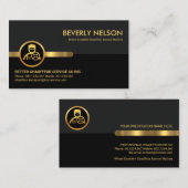 Carte De Visite Couches Retro Gris Noir Chauffant (Devant / Derrière)