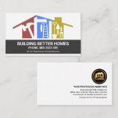 Carte De Visite Couches sur le toit Outils de main-homme Construct (Devant / Derrière)