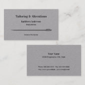 Carte De Visite Coudre les modifications sur mesure Gris simple d' (Devant / Derrière)