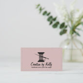 Carte De Visite Coudre Seamstress artisan fabricant Dusty rose (Debout devant)