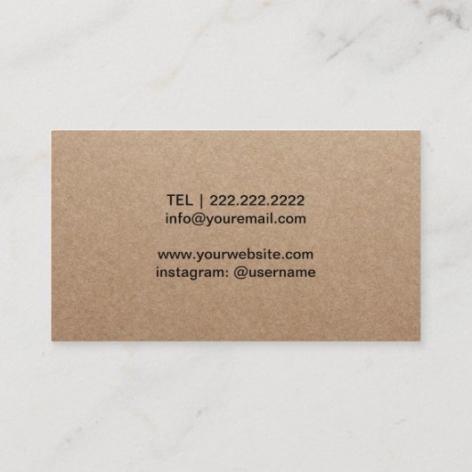 Carte De Visite Coudre Seamstress Dresmaker Rustic Kraft (Dos)