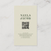 Carte De Visite Couette rose verte et habillement artisanal en éca (Dos)