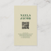 Carte De Visite Couette rose verte et habillement artisanal en éca (Dos)