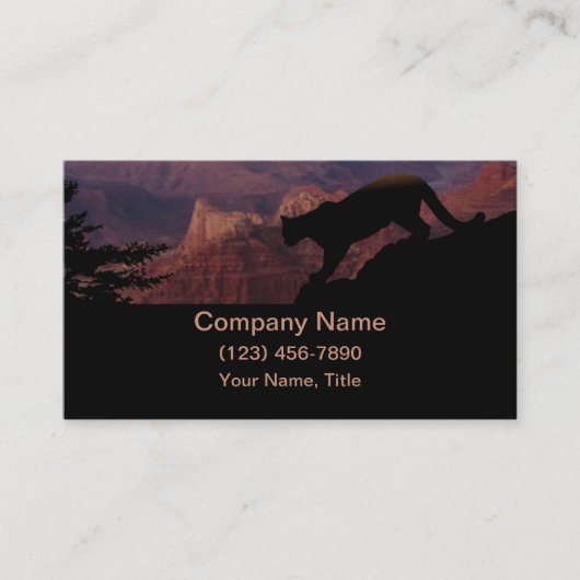 Carte De Visite Cougar et le Grand Canyon (Devant)