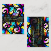 Carte De Visite Couleur Abstrait à perles de verre (Devant / Derrière)