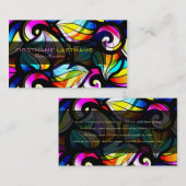 Carte De Visite Couleur Abstrait à perles de verre (Devant / Derrière)