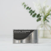 Carte De Visite Couleur | Acier | Maillage noir (Debout devant)