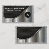 Carte De Visite Couleur | Acier | Scie et marteau (Devant / Derrière)