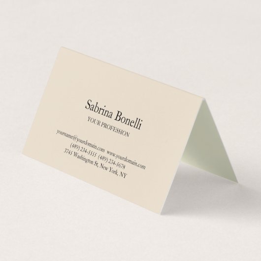 Carte De Visite Couleur amande Moderne Unique Élégant Plain Simple (Devant)